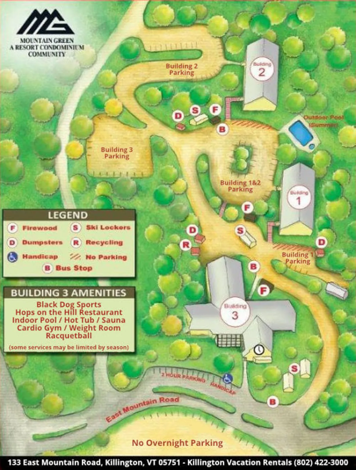 The image provides a broad exterior perspective of the resort complex, featuring multiple buildings, the outdoor pool, and ample parking areas. The mood is relaxed and family-friendly, and the scene hints at a variety of activities available on site beyond just the pool.